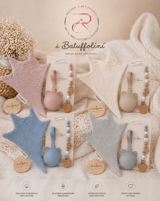 Set nascita dou dou + porta ciuccio – i Batuffolini