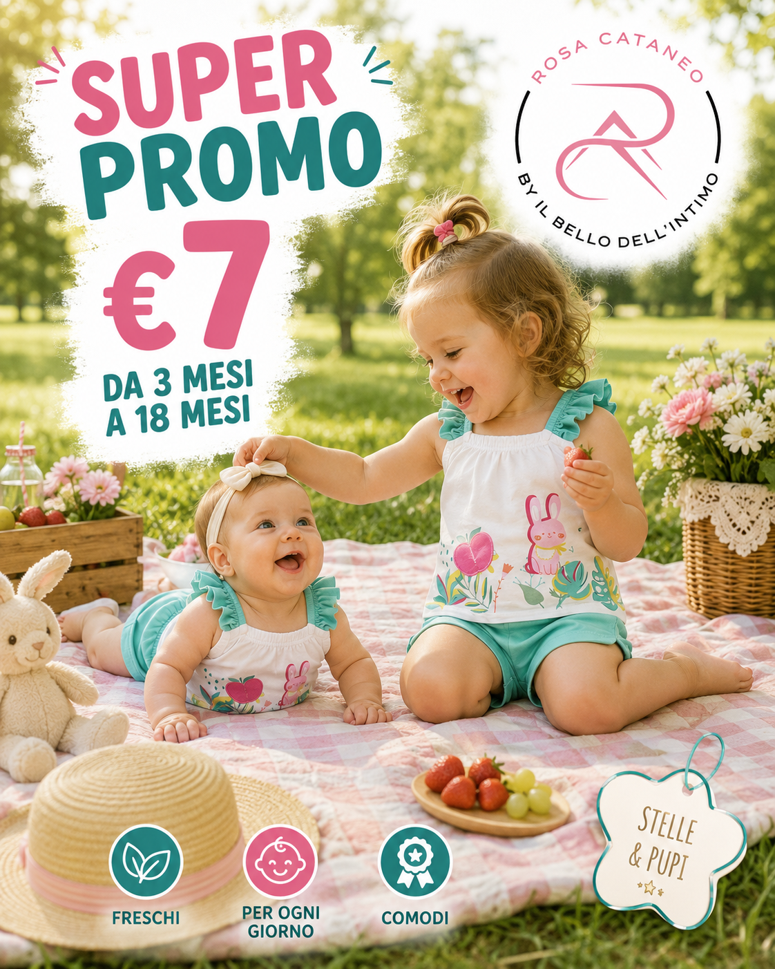 Completo Neonata Estivo Canottiera e Pantaloncino in Cotone – Verde Acqua – ART. SBBA-369-P1