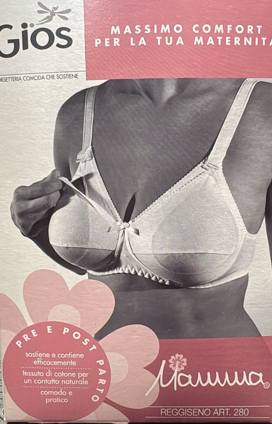 Reggiseno Allattamento Gios Bianco in Cotone Art. 280