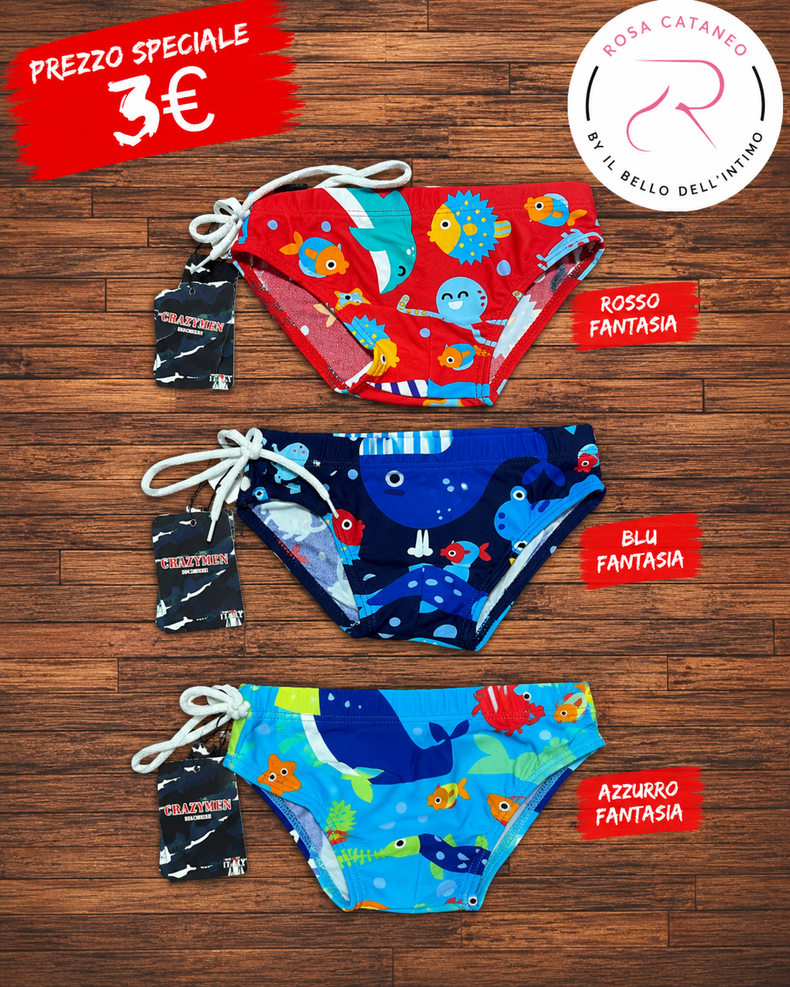 Costume Slip Neonato Mare Fantasia Pesci – Art. DN12332