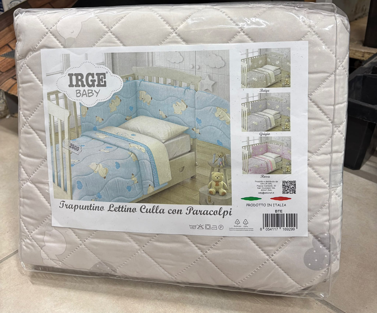 Trapunta per Culla con Paracolpi IRGE Baby – Art. BTE