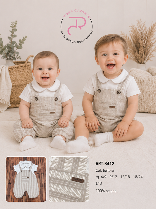 Pagliaccetto Neonato in Cotone Elegante 🤍