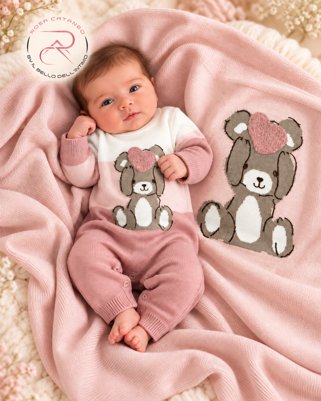 Set Nascita Neonata Tutina + Copertina Stelle & Pupi – Art. SNBA-1493-M3