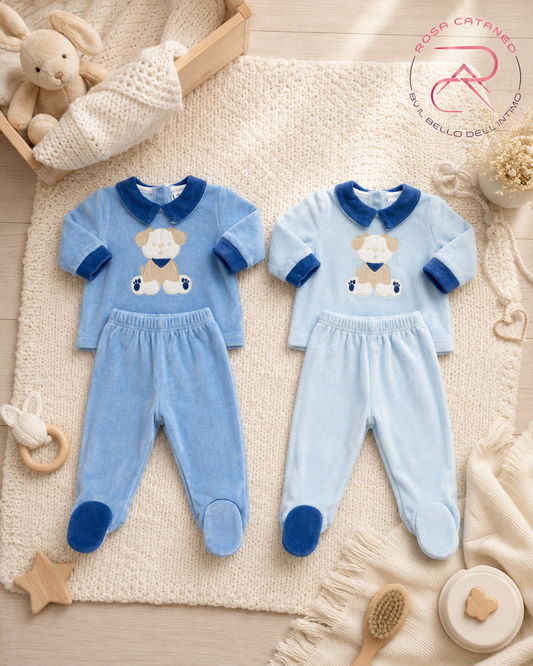 Completo Clinico Neonato in Ciniglia I Batuffolini Art. B549/4M