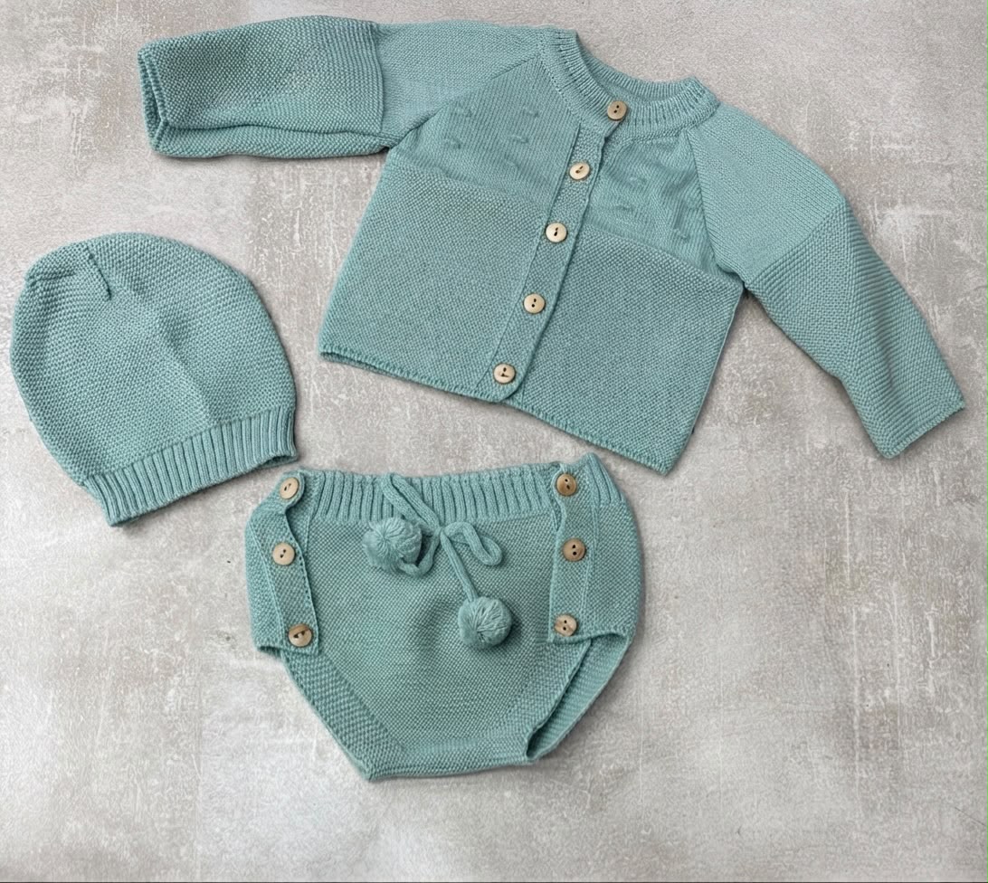 Completo Neonato 3 Pezzi in Maglia My Baby Chic – Art. 2477
