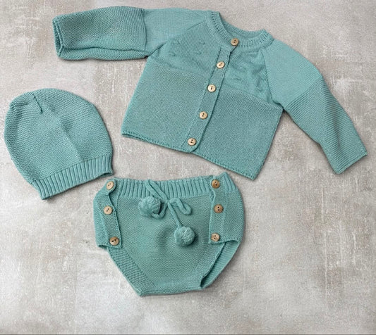 Completo Neonato 3 Pezzi in Maglia My Baby Chic – Art. 2477