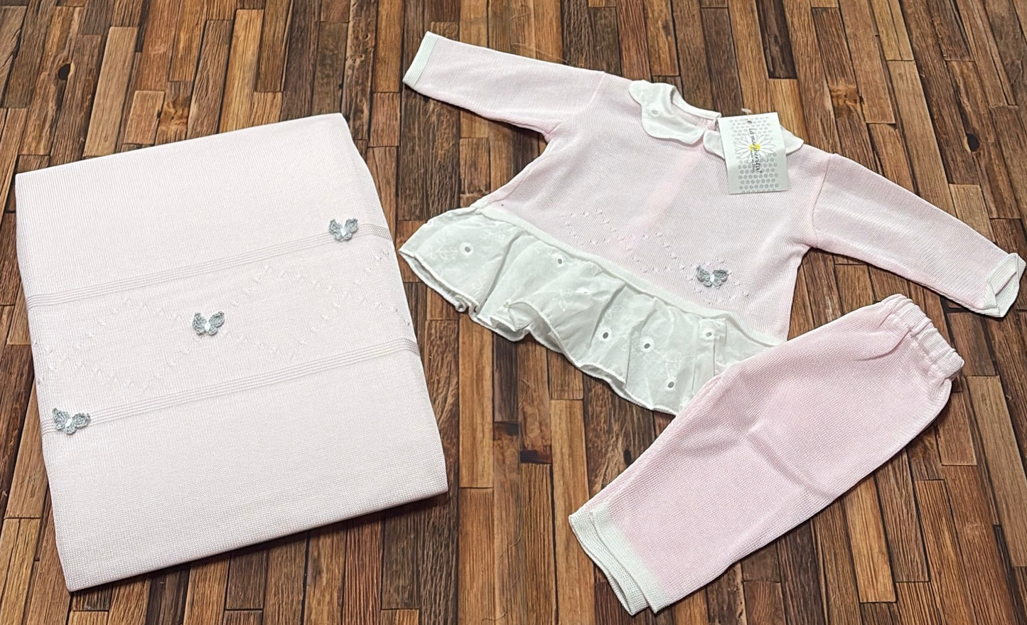 Uscita Clinica Neonata La Margherita Made in Italy – Vestina con Leggings + Copertina Coordinata