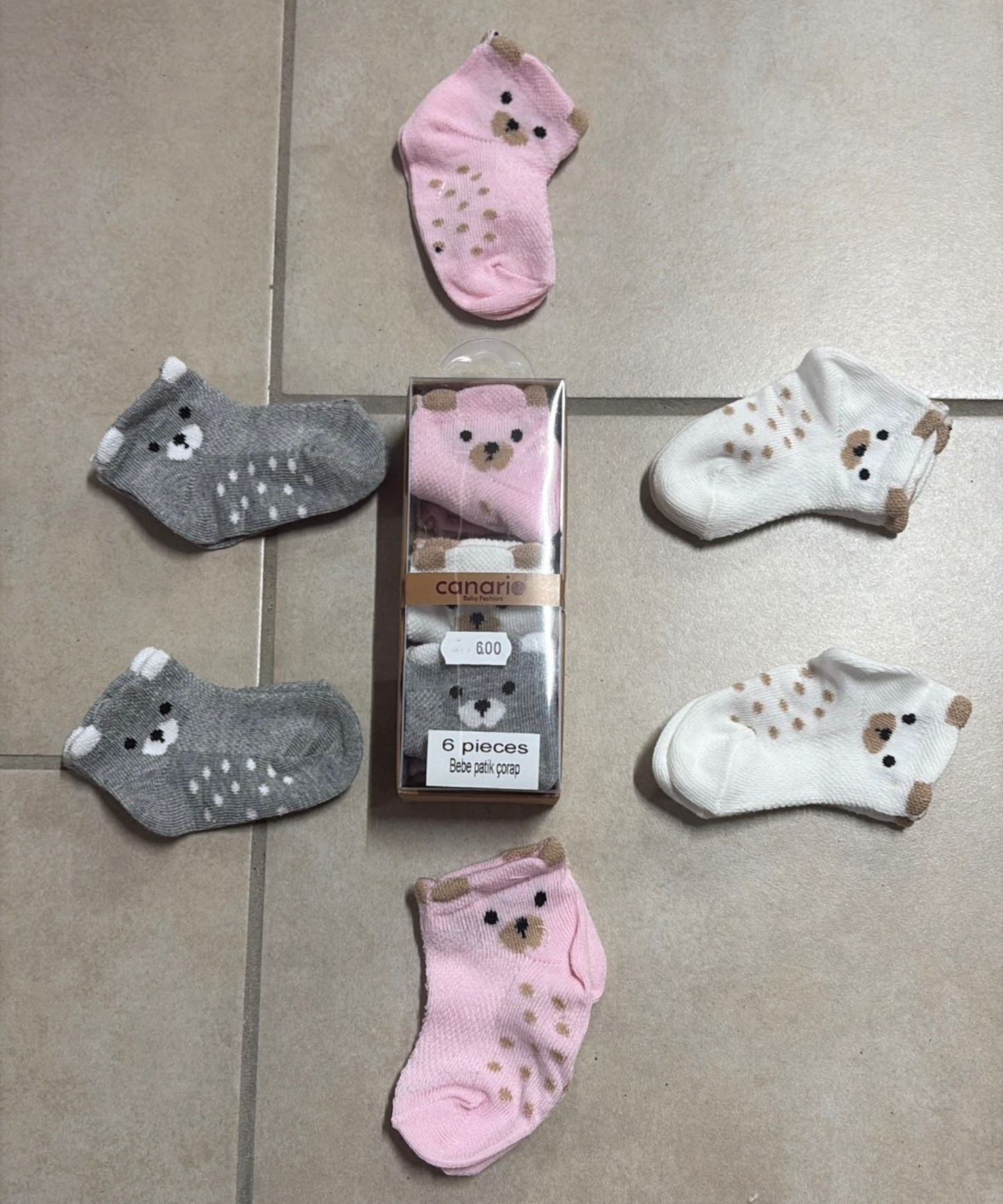 Calzini neonato 0/6 mesi – 6 paia | 100% cotone