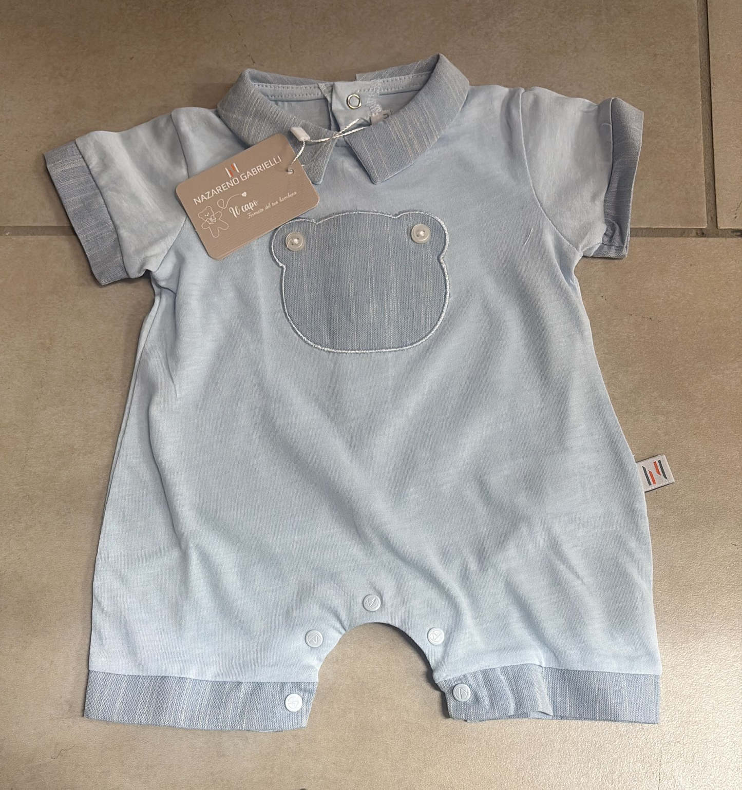Pagliaccetto Neonato in Cotone Nazareno Gabrielli Verde/Cielo – NG3630