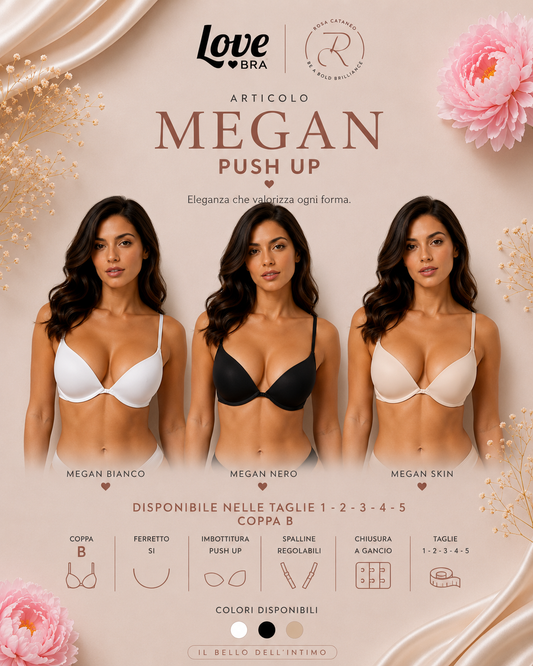 MEGAN | Reggiseno Push-Up in Microfibra Love and Bra