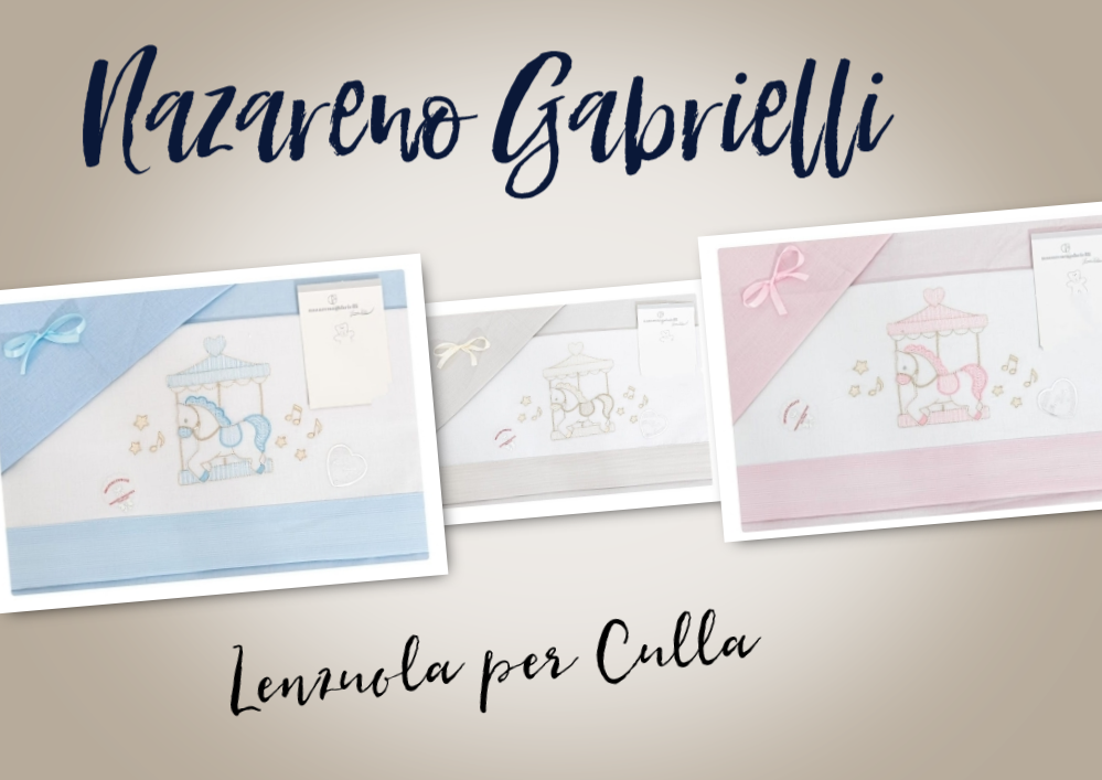 Completo Lenzuola Culla Nazareno Gabrielli Art.101 Disegno 48 100% Cotone