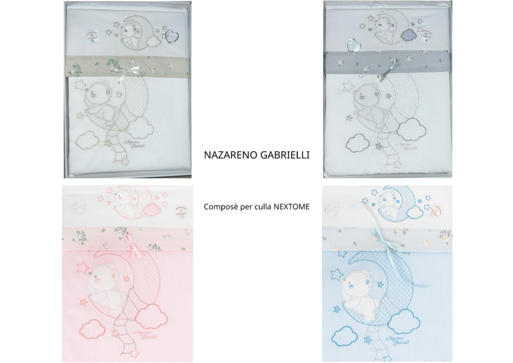 Completo Culla Next To Me Nazareno Gabrielli Moon 4 Pezzi Art. 465 Dis.51