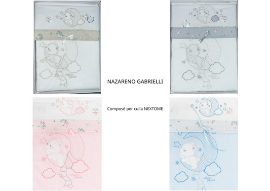 Completo Culla Next To Me Nazareno Gabrielli Moon 4 Pezzi Art. 465 Dis.51
