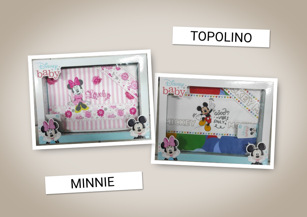 Lenzuola Passeggino Disney Baby Topolino e Minnie – 100% Cotone