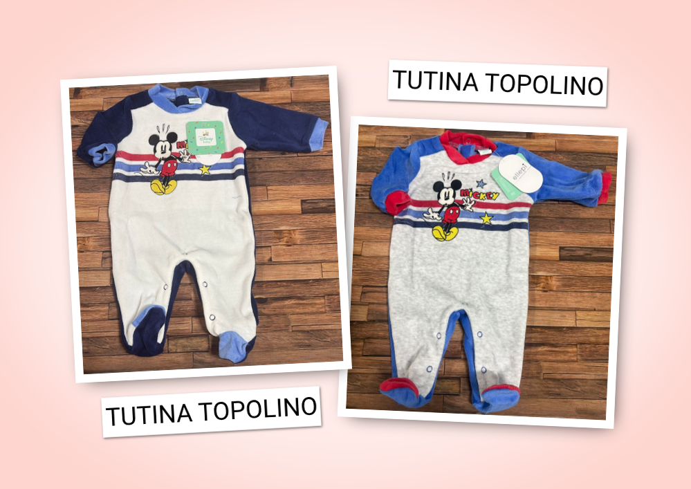 Tutina in Ciniglia Disney Mickey Mouse per Neonato.