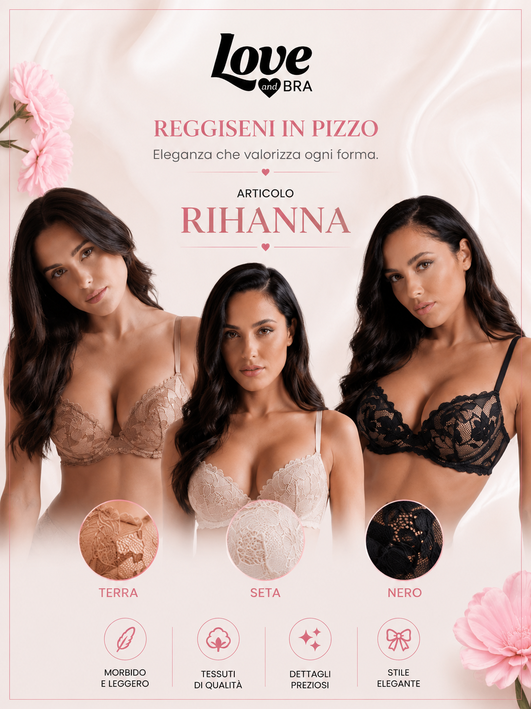 Reggiseno Rihanna Push-Up in Pizzo – Love and Bra